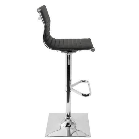 Lumisource Masters Adjustable Swivel Barstool in Black Faux Leather BS-TW-MASTER BK